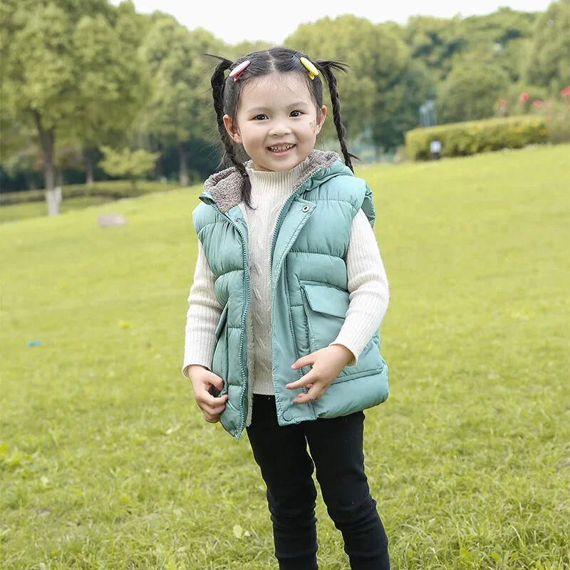 Laste vest Beebi Tüdrukute Talvemantel poistele Multifilm Kapuutsiga soojad ülerõivad 2024. aasta sügis, laste joped, vabaaja lukuga vestid 2–7 a.