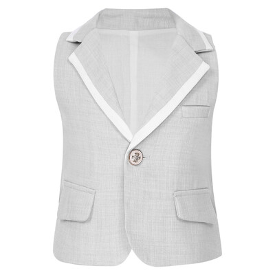 Klasični britanski prsluk za dječake, odjeća za krštenje, prsluk bez rukava s jednim gumbom, majica bez rukava za rođendansko vjenčanje