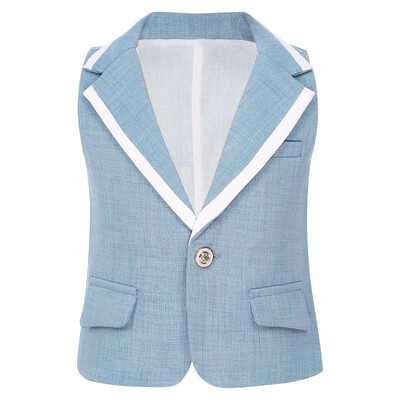 Klasični britanski prsluk za dječake, odjeća za krštenje, prsluk bez rukava s jednim gumbom, majica bez rukava za rođendansko vjenčanje