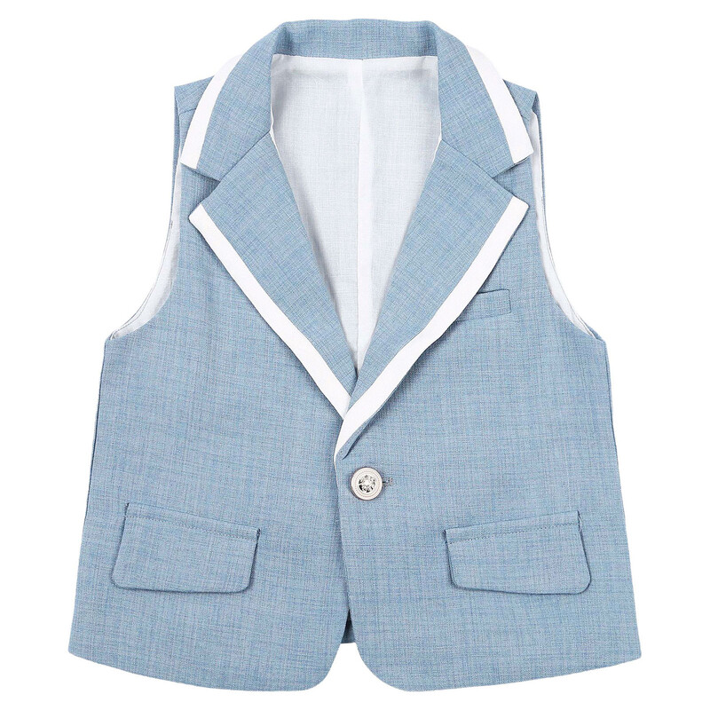 Klasični britanski prsluk za dječake, odjeća za krštenje, prsluk bez rukava s jednim gumbom, majica bez rukava za rođendansko vjenčanje