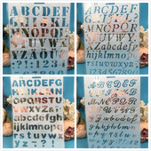 4бр./Партида 27 см букви от азбуката Направи си сам шаблони за наслояване на занаяти, рисуване, скрапбукинг, щамповане, щамповане, албум, хартиен шаблон за картичка