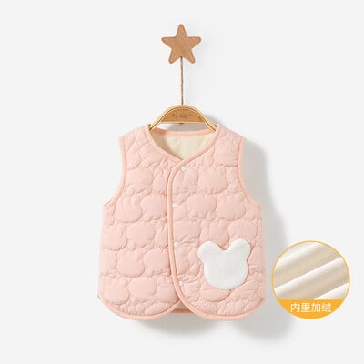 Toamnă Iarnă Bebeluşă Fetiţă din bumbac Vestă pentru nou-născut Bebeluş fără mâneci Păstraţi căldura Vestă din lână Jachetă Sugar Copil mic Jachetă îngroșată