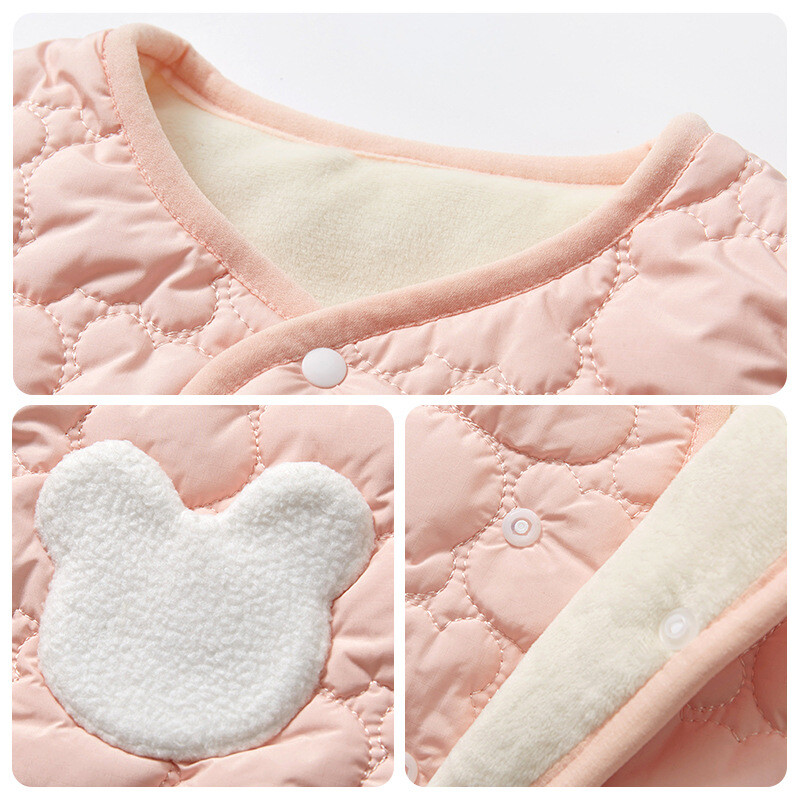 Toamnă Iarnă Bebeluşă Fetiţă din bumbac Vestă pentru nou-născut Bebeluş fără mâneci Păstraţi căldura Vestă din lână Jachetă Sugar Copil mic Jachetă îngroșată