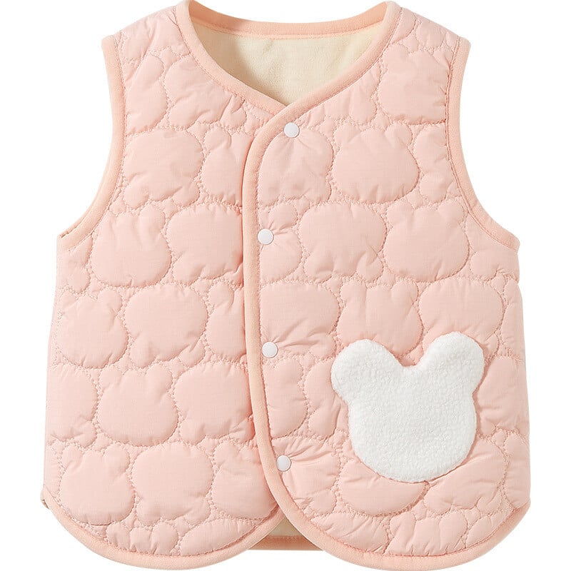 Toamnă Iarnă Bebeluşă Fetiţă din bumbac Vestă pentru nou-născut Bebeluş fără mâneci Păstraţi căldura Vestă din lână Jachetă Sugar Copil mic Jachetă îngroșată