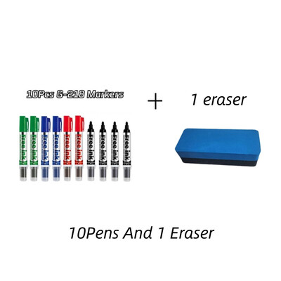 Gxin G-218 10 τεμ. Διαγράψιμοι μαρκαδόροι λευκού πίνακα, Πολύχρωμοι, Αντικαταστάσιμοι ξαναγεμίζουν, Μύτη ινών, Μελάνι με βάση το νερό, Στυλό για διδασκαλία και συναντήσεις
