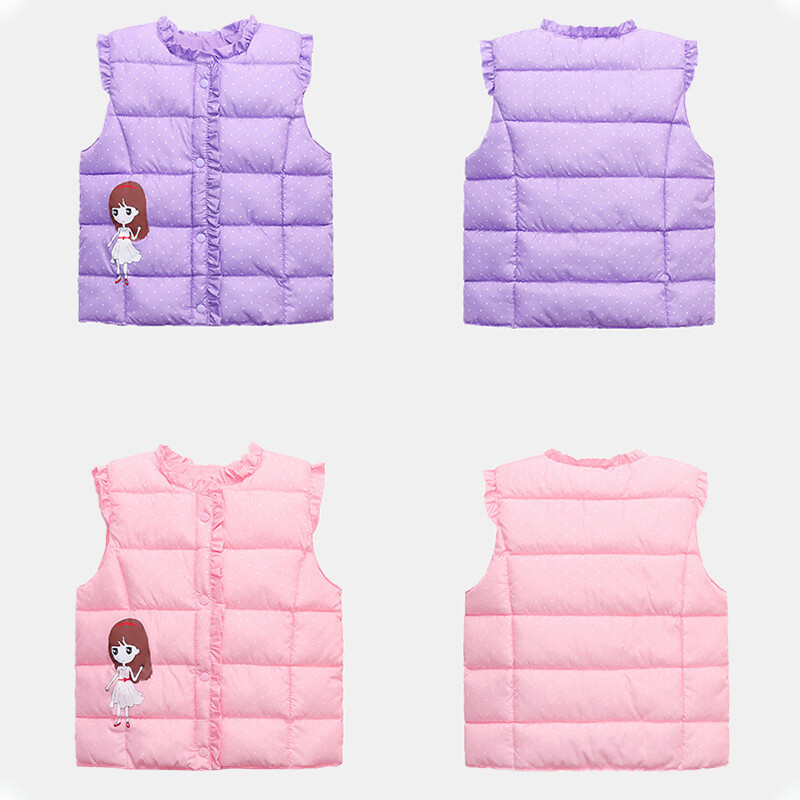 Bebeluși fetite haine prințesă vestă 2024 toamnă iarnă modă copii fetițe imprime cald îngroșat jos vesta haine costume topuri