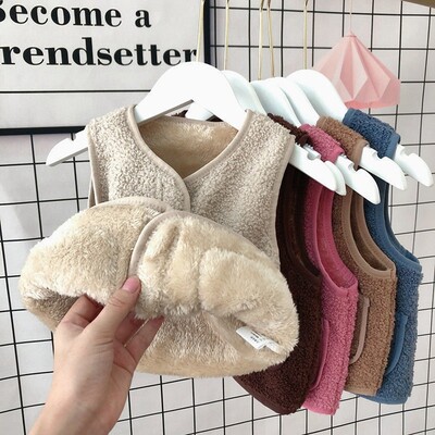 Toamnă Iarnă Copii Vestă Blană Bebeluş Fetiţă Băiat Haine Polar Vestă Fermoar Jachetă Jachetă fără mâneci Copii zăpadă ţinute Vestă caldă