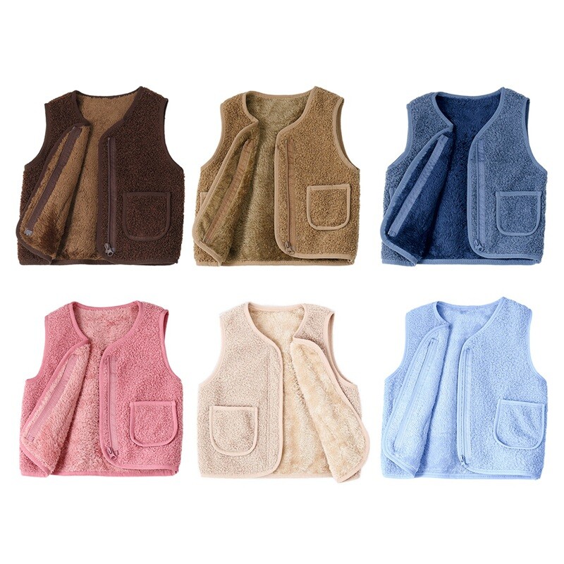 Jesen Zima Dječji prsluk Krzno Odjeća za djevojčice Dječaci Flis prsluk Kaput s patentnim zatvaračem Jakna bez rukava Dječja odjeća za snijeg Topli prsluk