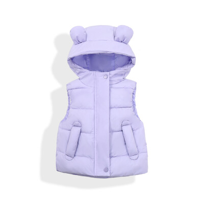 Γιλέκο κοριτσιού ανοιξιάτικο και φθινόπωρο εξωτερικά ρούχα δυτικού στιλ 2024 Νέα χειμωνιάτικα ρούχα με χοντρή κουκούλα γιλέκο