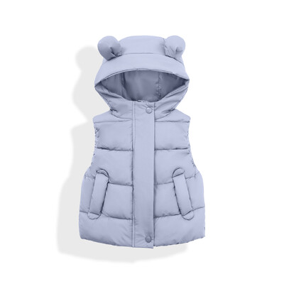 Γιλέκο κοριτσιού ανοιξιάτικο και φθινόπωρο εξωτερικά ρούχα δυτικού στιλ 2024 Νέα χειμωνιάτικα ρούχα με χοντρή κουκούλα γιλέκο