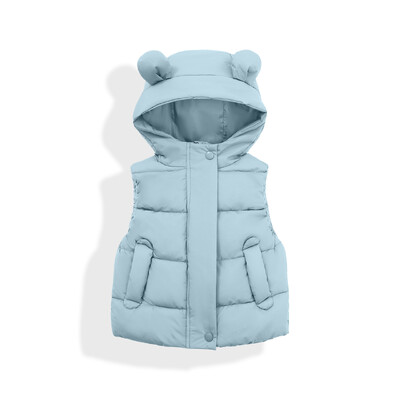 Γιλέκο κοριτσιού ανοιξιάτικο και φθινόπωρο εξωτερικά ρούχα δυτικού στιλ 2024 Νέα χειμωνιάτικα ρούχα με χοντρή κουκούλα γιλέκο