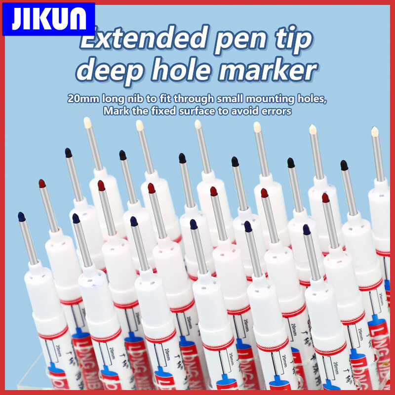 Set de pixuri pentru marcatori cu găuri adânci cu cap lung, 5 bucăți, pentru decorare pentru prelucrarea lemnului, marcator permanent, instrumente pentru creion, alb, negru, roșu, cerneală
