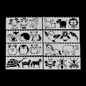 Χαριτωμένα στένσιλ σε σχήμα ζώου DIY Ζωγραφική Scrapbooking Χρώμα Ανάγλυφο άλμπουμ Διακοσμητική κάρτα Κοίλο Πρότυπο 8 τμχ/Σετ