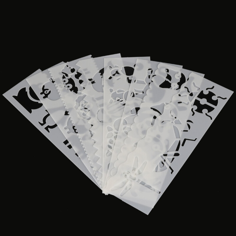 Χαριτωμένα στένσιλ σε σχήμα ζώου DIY Ζωγραφική Scrapbooking Χρώμα Ανάγλυφο άλμπουμ Διακοσμητική κάρτα Κοίλο Πρότυπο 8 τμχ/Σετ
