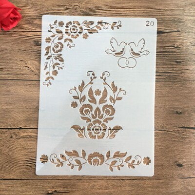 A4 29 * 21 cm Mandala DIY šablone Zidne slike Spomenar Bojanje Reljefni album Ukrasni papirnati predložak kartice Šablona za tortu