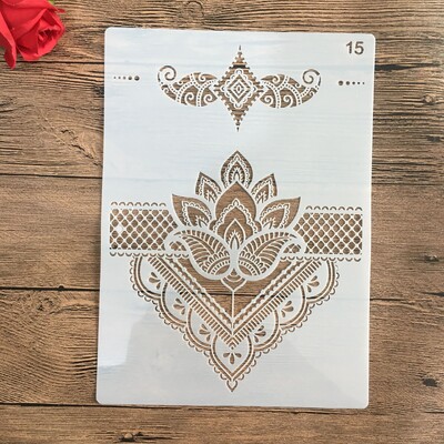 A4 29 * 21 cm Mandala DIY šablone Zidne slike Spomenar Bojanje Reljefni album Ukrasni papirnati predložak kartice Šablona za tortu