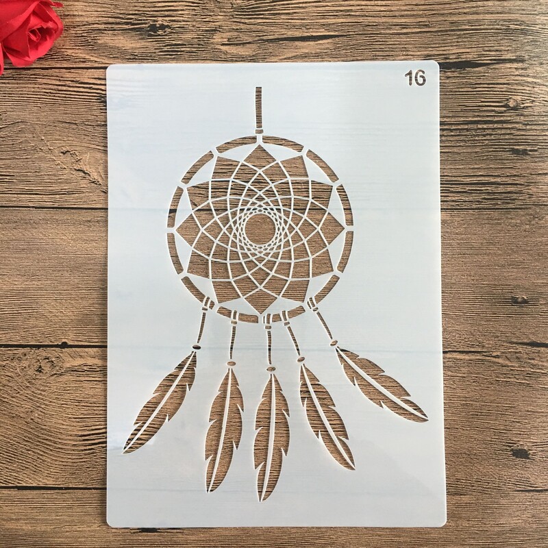 A4 29 * 21 cm Mandala DIY šablone Zidne slike Spomenar Bojanje Reljefni album Ukrasni papirnati predložak kartice Šablona za tortu