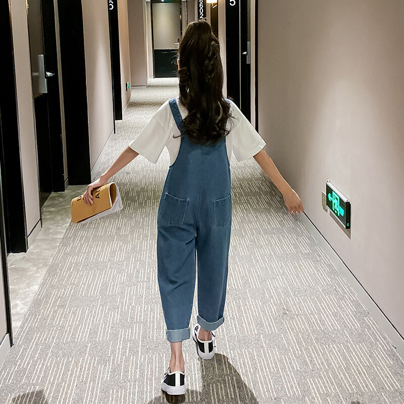 2023 Kids Kombinesoonid Teksad Tüdrukutele Lapsed Denim Jumpsuit Taskud Kevad Sügis Teismelised Daami Miss Suspender Püksid 5 9 12 a
