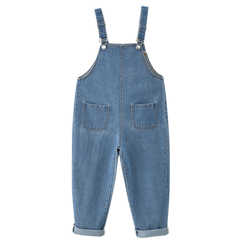 2023 Kids Kombinesoonid Teksad Tüdrukutele Lapsed Denim Jumpsuit Taskud Kevad Sügis Teismelised Daami Miss Suspender Püksid 5 9 12 a