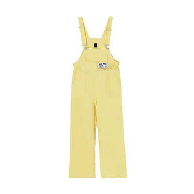 Suvised laste teksakombinesoonid 2024, uus kollane mood, vaba tüdrukute kombinesoon, vabaaja universaalsed teismeliste püksid 4–12-aastastele lastele