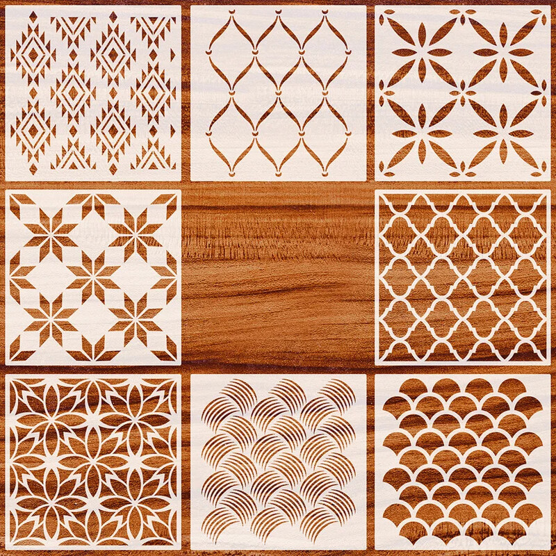 1kom 30*30cm Geometrijska Mandala DIY Šablone za slojeve Spomenar za bojenje Ukrasni predložak za album za utiskivanje