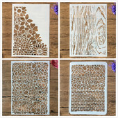 4 buc/set A4 29 cm mozaic cărămidă lemn margaretă textura bricolaj stratificare șabloane pictură album de însemnări colorat șablon decorativ în relief