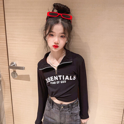 Streetwear εφηβικές παιδικές φόρμες τζιν ντεγκραντέ για κορίτσια 2023 Άνοιξη Φθινόπωρο 4-15 ετών Παιδικό κορίτσι μαύρο τζιν παντελόνι