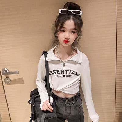 Streetwear εφηβικές παιδικές φόρμες τζιν ντεγκραντέ για κορίτσια 2023 Άνοιξη Φθινόπωρο 4-15 ετών Παιδικό κορίτσι μαύρο τζιν παντελόνι