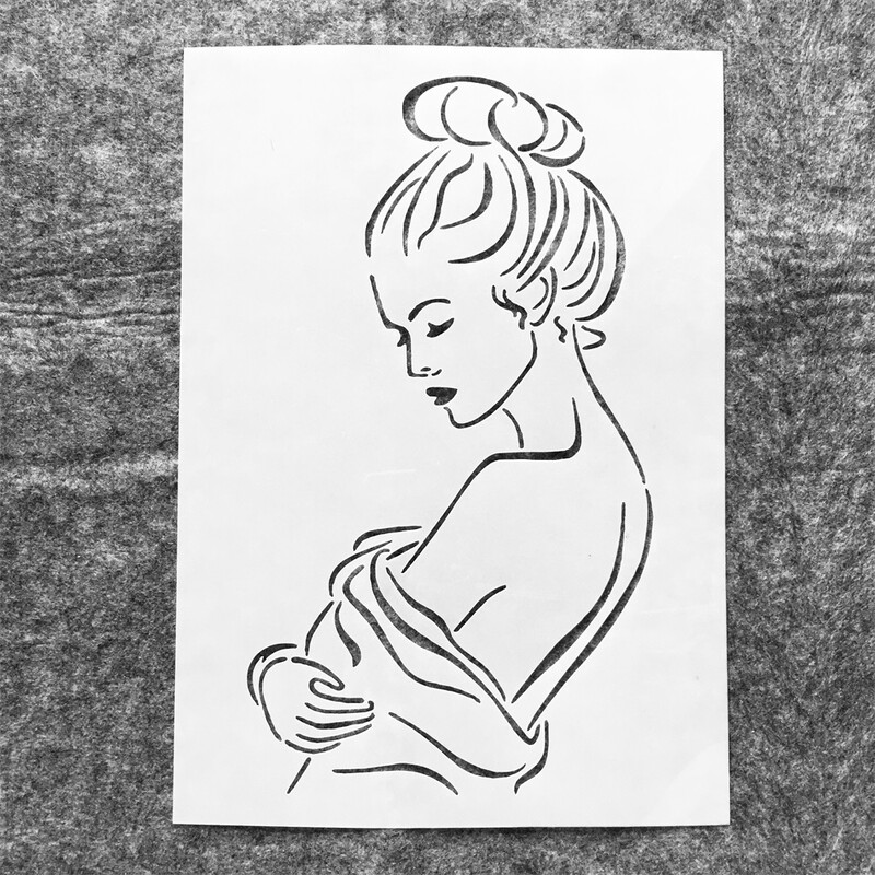 4Pcs/Set A4 29cm Love Kiss Djevojke Ljepota DIY Slojevi Šablone Slikanje Spomenar Bojanje Reljefni Album Dekor Predložak