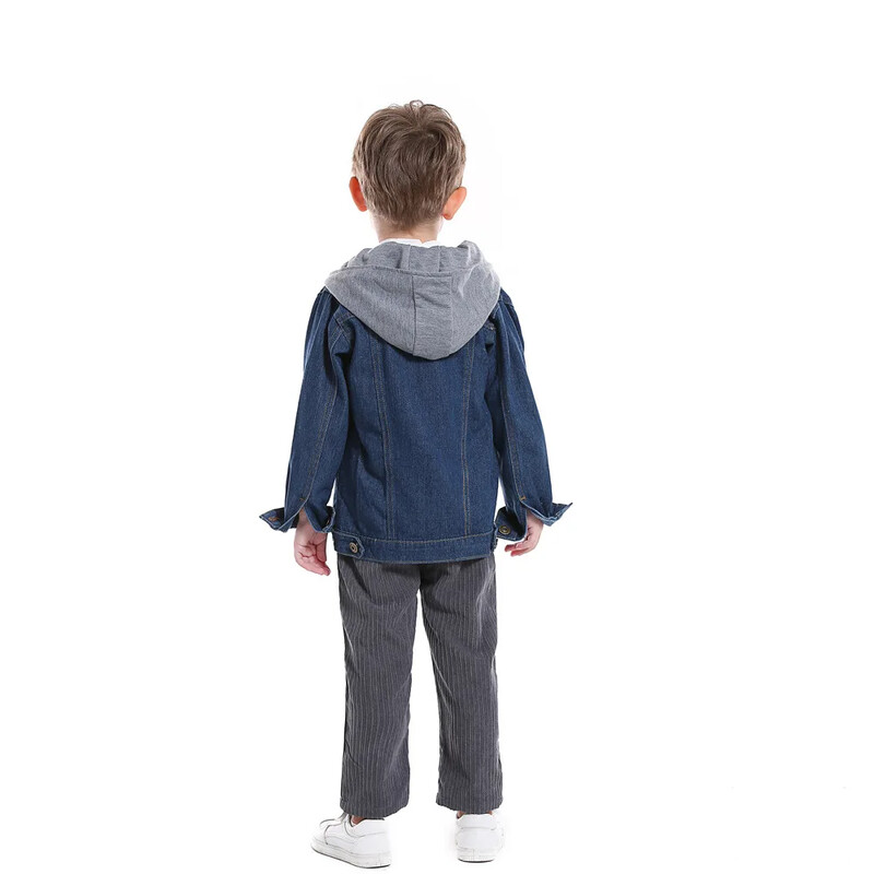 70-140 cm poiste kapuuts teksajakk lahtised teksad mantel lastele Jaqueta teksad poiste mantel riided sügiseks ja talveks