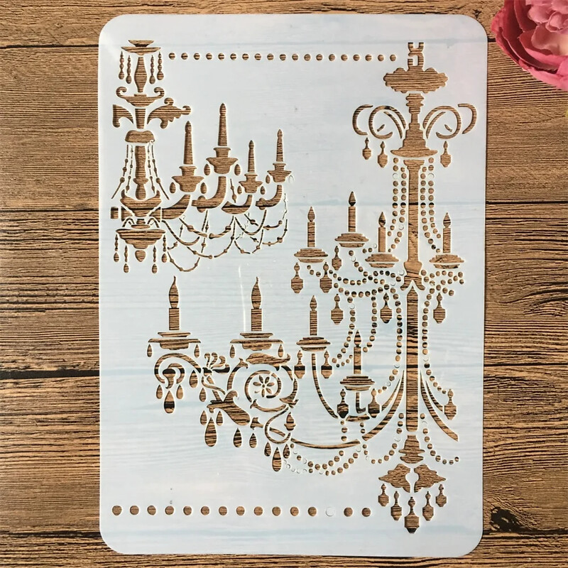 4 τεμ/Σετ Α4 29 εκ. Πολυέλαιος καθρέφτης Mandala DIY Στένσιλ ζωγραφικής Λεύκωμα ζωγραφικής με ανάγλυφο διακοσμητικό πρότυπο άλμπουμ