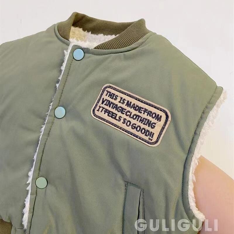 Vestă de baseball pentru băieți 2024, toamnă iarnă, menține căldură pentru copii, vestă de pluș, jachetă pentru fete, cadouri de aniversare, 2-9 ani, haine pentru copii