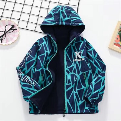 Sügisesed lasteriided Kahepoolne jope Fliismantel poisile Veekindel tuulekindel laste pealisriided Spordijope poistele