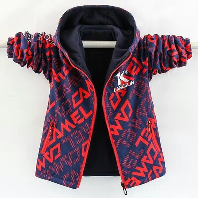 Sügisesed lasteriided Kahepoolne jope Fliismantel poisile Veekindel tuulekindel laste pealisriided Spordijope poistele