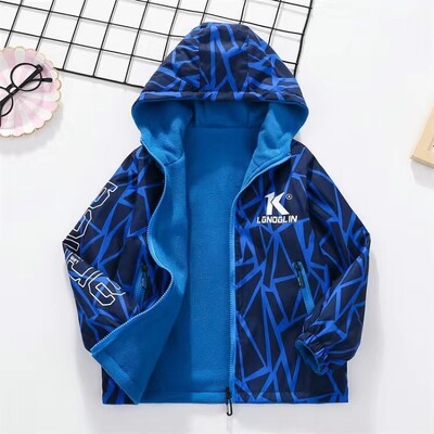 Sügisesed lasteriided Kahepoolne jope Fliismantel poisile Veekindel tuulekindel laste pealisriided Spordijope poistele