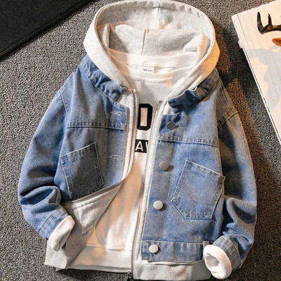 Haine de primăvară Jachetă pentru copii Fete Băieți Jachetă de blugi Haine pentru copii Îmbrăcăminte exterioară Băieți Blugi Paltoane cu glugă Haine pentru bebeluși Chic