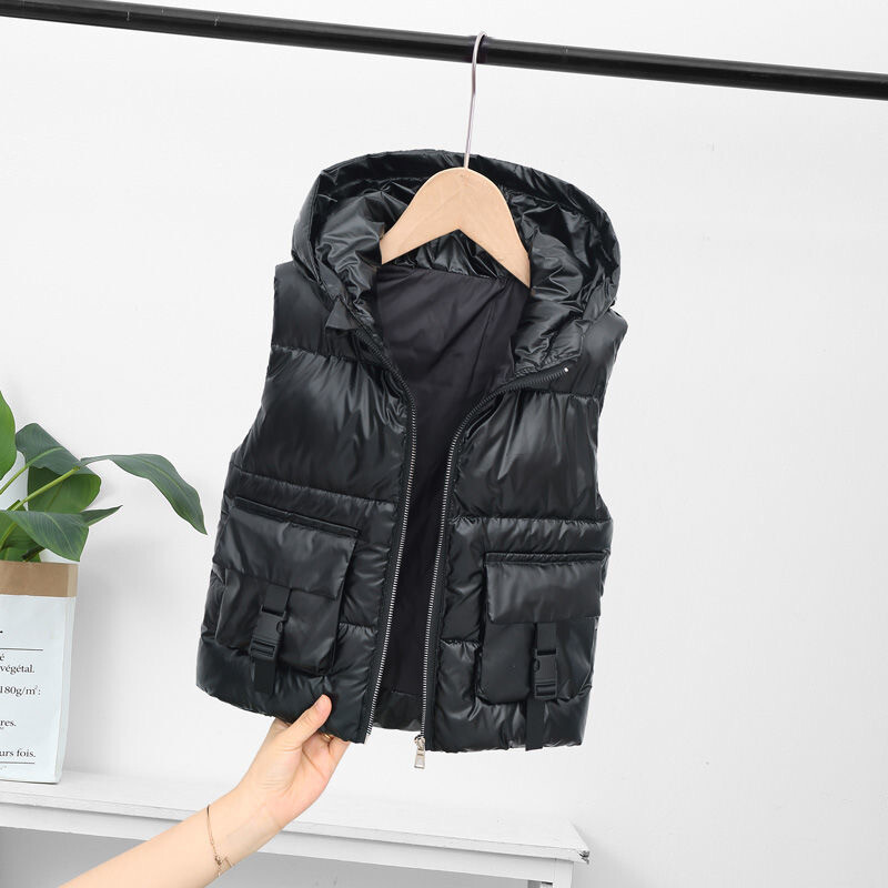 Školski dječji prsluk s kapuljačom Topli dječji prsluk Zimske jakne za djevojčice i dječake Bijela dječja odjeća od pačjeg paperja 3-11 godina