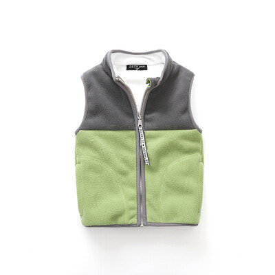 Zimski topli deblji dječji prsluk od flisa Patchwork, samostojeći ovratnik, prsluk za djevojčice i dječake za 90-140 cm