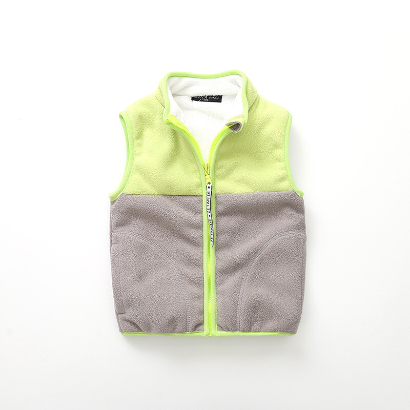 Zimski topli deblji dječji prsluk od flisa Patchwork, samostojeći ovratnik, prsluk za djevojčice i dječake za 90-140 cm