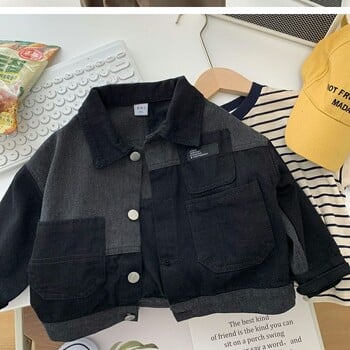 Μπουφάν 2-9 Y Baby Boy Korean Patchwork τζιν μπουφάν 2024 New toddler όμορφο casual μοντέρνο παλτό για παιδικά ανοιξιάτικα φθινοπωρινά ρούχα