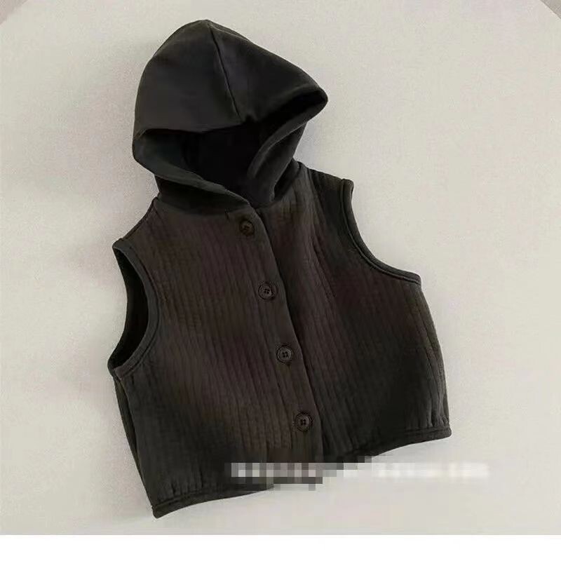 Prsluk za bebe, djevojčice i dječake, dječja jakna bez rukava, gornja odjeća s kapuljačom za malu djecu od 1 do 6 godina, jednobojna dječja odjeća