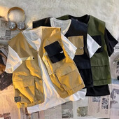 Tüdrukute, poiste, varrukateta vest, laste tantsuetenduse topid, teismeliste tänavarõivad 2024. aasta suvi 4–12-aastaste lasteriided