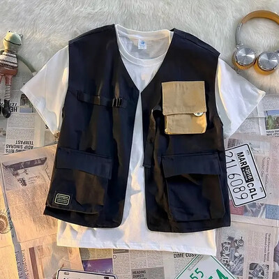 Tüdrukute, poiste, varrukateta vest, laste tantsuetenduse topid, teismeliste tänavarõivad 2024. aasta suvi 4–12-aastaste lasteriided