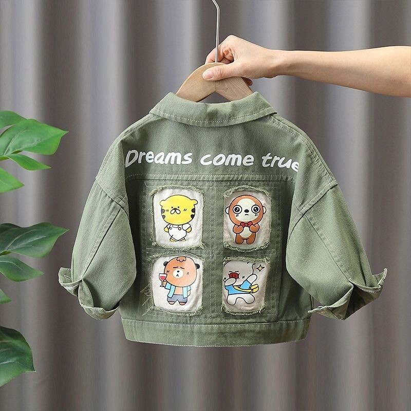 Laste teksajakk Kevad ja sügis uus mood poiss beebi teksajakk laste vabaaja mantel