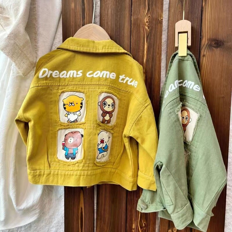 Laste teksajakk Kevad ja sügis uus mood poiss beebi teksajakk laste vabaaja mantel