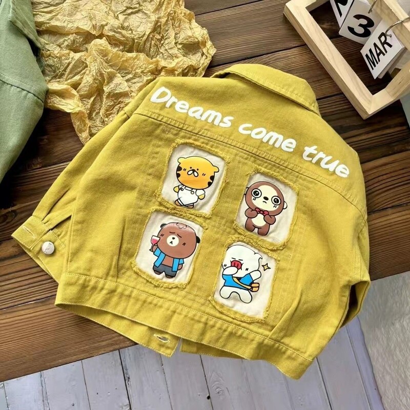 Laste teksajakk Kevad ja sügis uus mood poiss beebi teksajakk laste vabaaja mantel