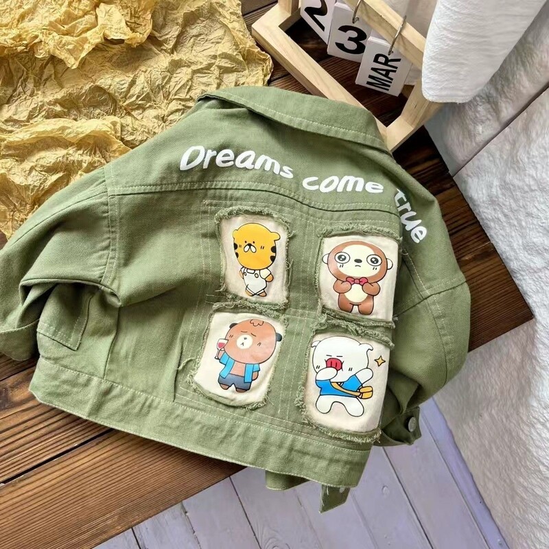 Laste teksajakk Kevad ja sügis uus mood poiss beebi teksajakk laste vabaaja mantel