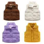 Băieți Fete Vestă din velur Copii Toamnă Iarnă Vestă Mantoane Copii Jachete de culoare solidă Moda pentru sugari Îmbrăcăminte caldă ocazională