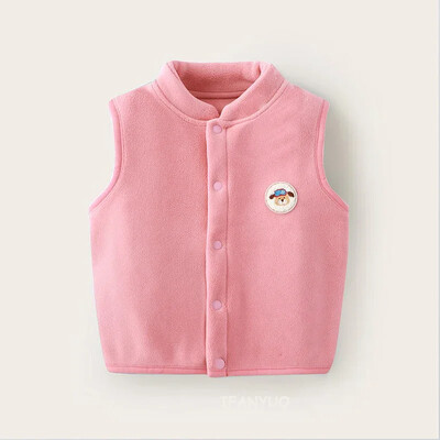 Dvoslojni plišani podebljani dječji prsluk Jesen Zima Novi dječji kardigan prsluci Slatki crtići Dječaci Djevojčice Dječji kaputi Prsluci