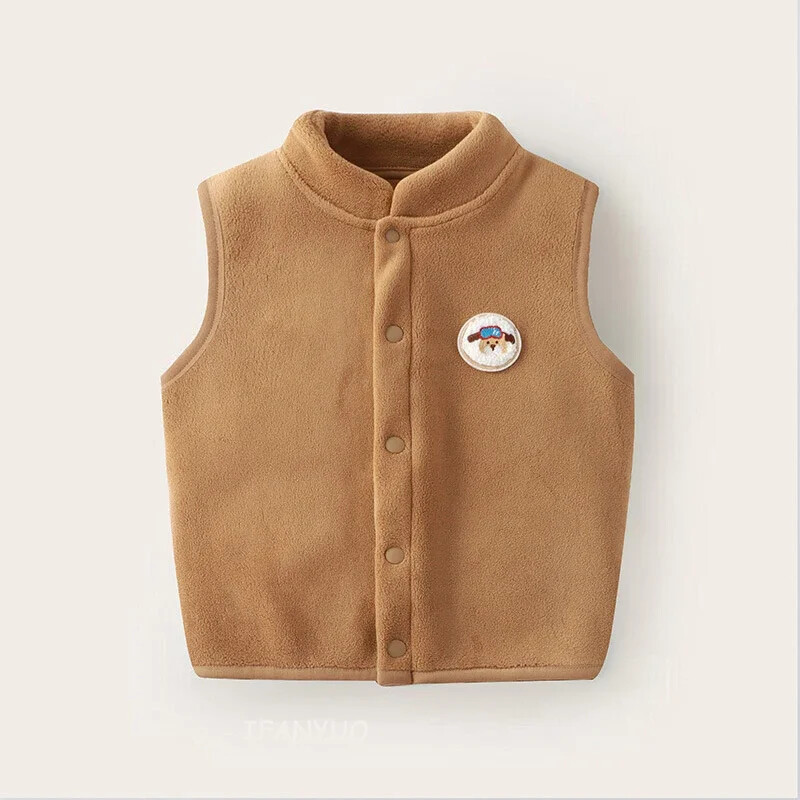 Dvoslojni plišani podebljani dječji prsluk Jesen Zima Novi dječji kardigan prsluci Slatki crtići Dječaci Djevojčice Dječji kaputi Prsluci